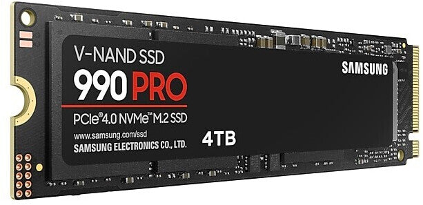 Samsung 990 Pro 4TB M.2 NVMe PCIe 4.0 SSD – 7.450 MB/s Lesen, 6.900 MB/s Schreiben, 4GB Cache, 2.400 TBW, AES 256-Bit, TRIM, Dynamic Thermal Guard Samsung 990 Pro 4TB M.2 NVMe PCIe 4.0 SSD – 7.450 MB/s Lesen, 6.900 MB/s Schreiben, 4GB Cache, 2.400 TBW, AES 256-Bit, TRIM, Dynamic Thermal Guard